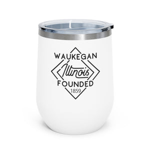 12oz wine tumbler for Waukegan, Illinois in White