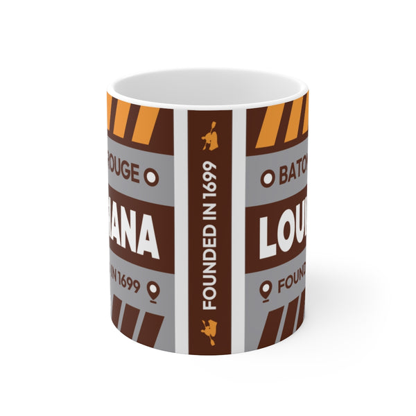 11oz Ceramic mug for Baton Rouge, Louisiana. Center view