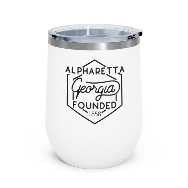 12oz wine tumbler for Alpharetta, Georgia in White