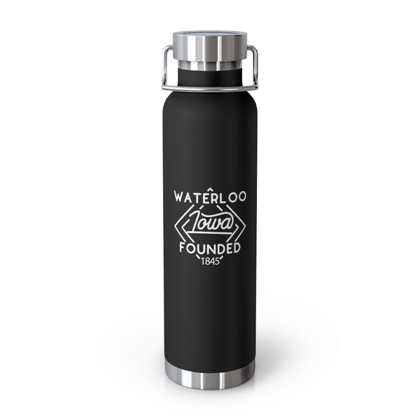 22oz Vacuum insulated tumbler for Waterloo, Iowa in Black