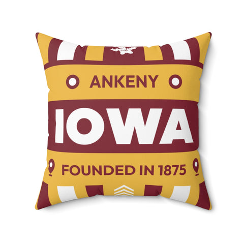 20"x20" pillow design for Ankeny, Iowa Top view.