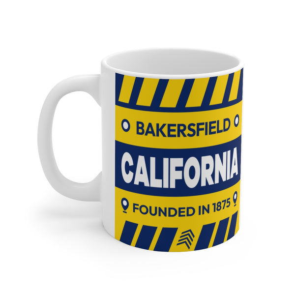 11oz Ceramic mug for Bakersfield, California Side view