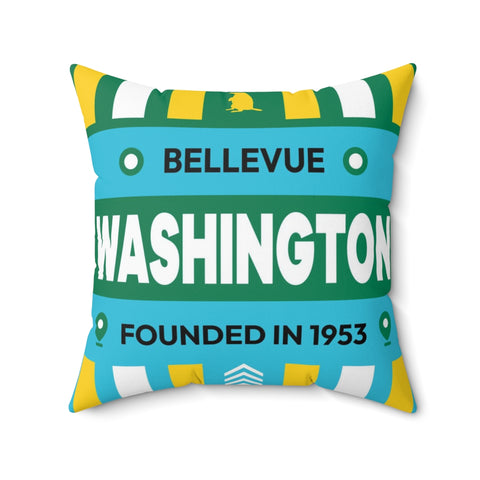 20"x20" pillow design for Bellevue, Washington Top view.