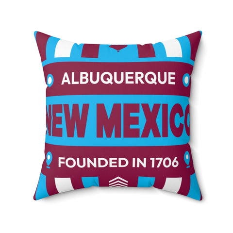 20"x20" pillow design for Albuquerque, New Mexico. Top view.