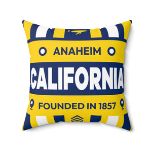 20"x20" pillow design for Anaheim, California Top view.