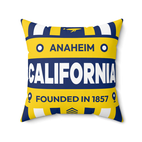 20"x20" pillow design for Anaheim, California Top view.