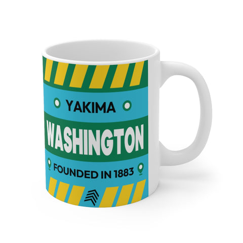 11oz Ceramic mug for Yakima, Washington Side view