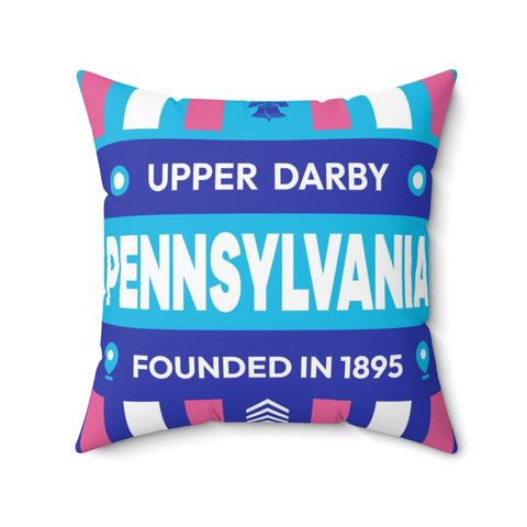 20"x20" pillow design for Upper Darby, Pennsylvania Top view.