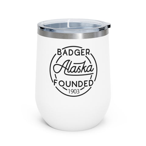 12oz wine tumbler for Badger, Alaska in White