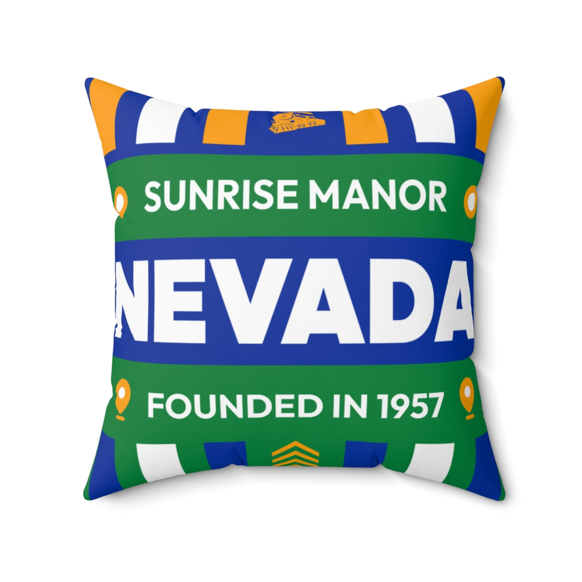 20"x20" pillow design for Sunrise Manor, Nevada Top view.