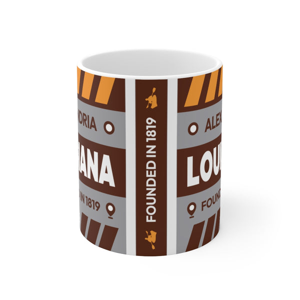 11oz Ceramic mug for Alexandria, Louisiana Side view