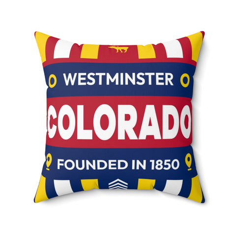 20"x20" pillow design for Westminster, Colorado Top view.