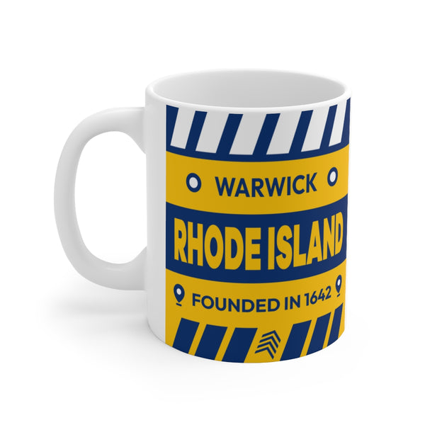 11oz Ceramic mug for Warwick, Rhode Island Side view