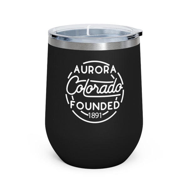 12oz wine tumbler for Aurora, Colorado in Black