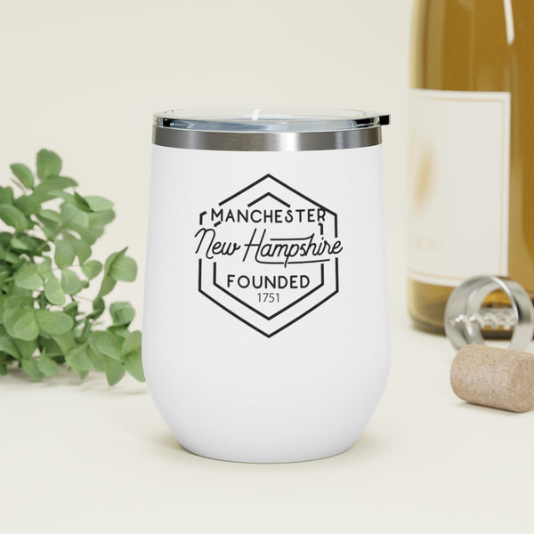 12oz wine tumbler for Manchester, New Hampshire in context -White