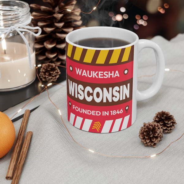 11oz Ceramic mug for Waukesha, Wisconsin in context