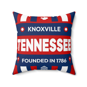 20"x20" pillow design for Knoxville, Tennessee. Top view.