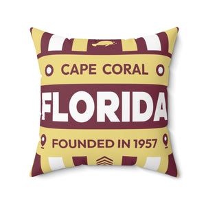 20"x20" pillow design for Cape Coral, Florida Top view.