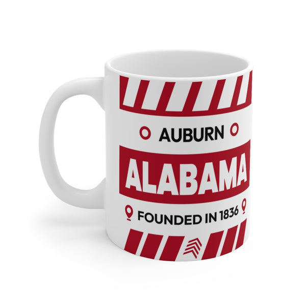 11oz Ceramic mug for Auburn, Alabama Side view