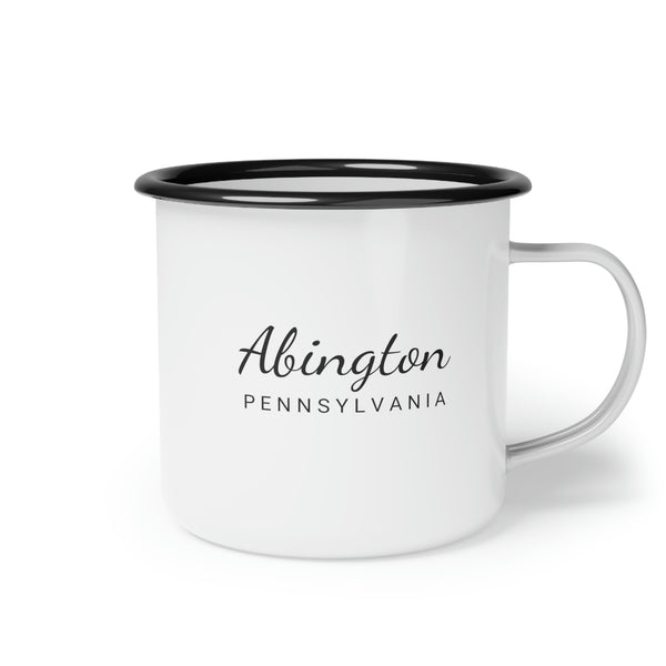 12oz enamel camp cup for Abington, Pennsylvania Side view