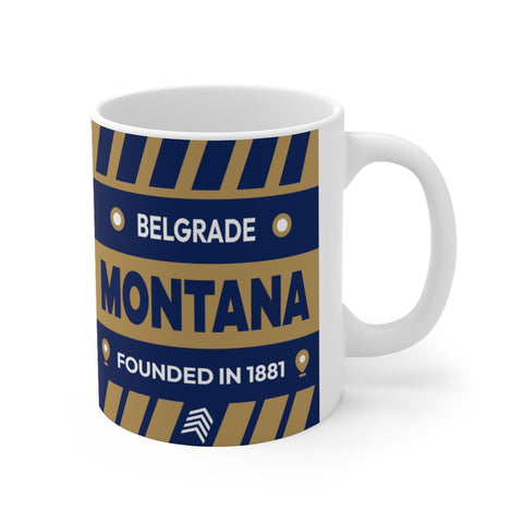 11oz Ceramic mug for Belgrade, Montana Side view