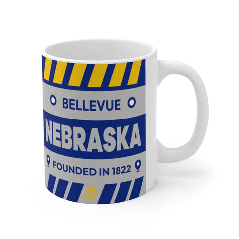 11oz Ceramic mug for Bellevue, Nebraska Side view