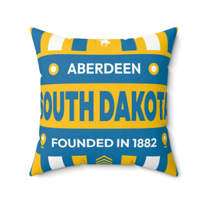 20"x20" pillow design for Aberdeen, South Dakota Top view.