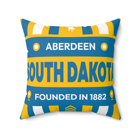 20"x20" pillow design for Aberdeen, South Dakota Top view.