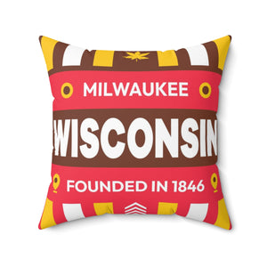 20"x20" pillow design for Milwaukee, Wisconsin Top view.