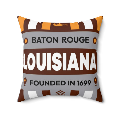 20"x20" pillow design for Baton Rouge, Louisiana. Top view.