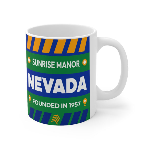 11oz Ceramic mug for Sunrise Manor, Nevada Side view