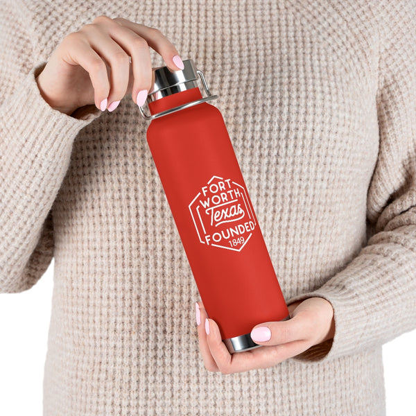 Fort Worth Texas Copper Vacuum Insulated Bottle in Red 3