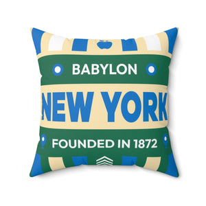 20"x20" pillow design for Babylon, New York Top view.