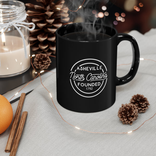 11oz black ceramic mug for Asheville, North Carolina in context