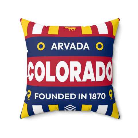 20"x20" pillow design for Arvada, Colorado Top view.