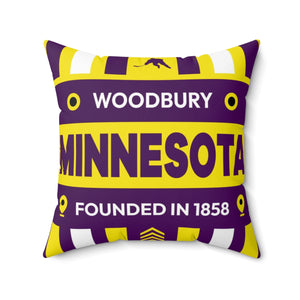 20"x20" pillow design for Woodbury, Minnesota Top view.