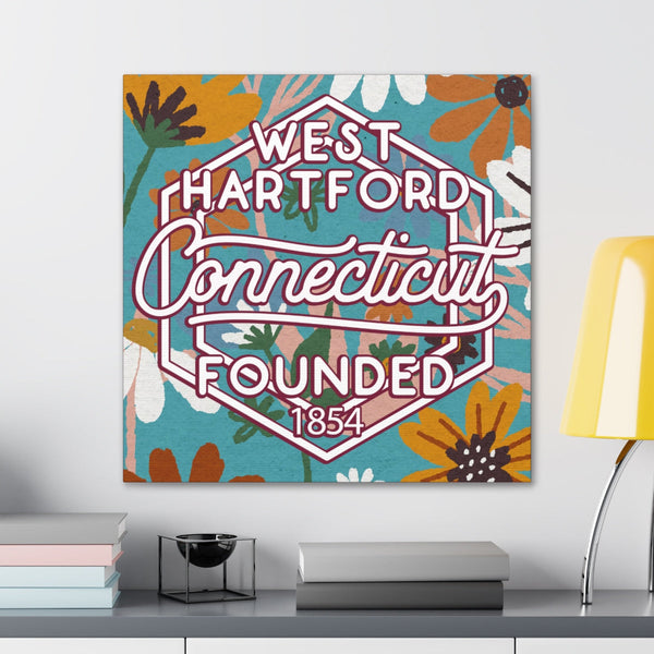 24x24 artwork of West Hartford, Connecticut in context -Charlie design