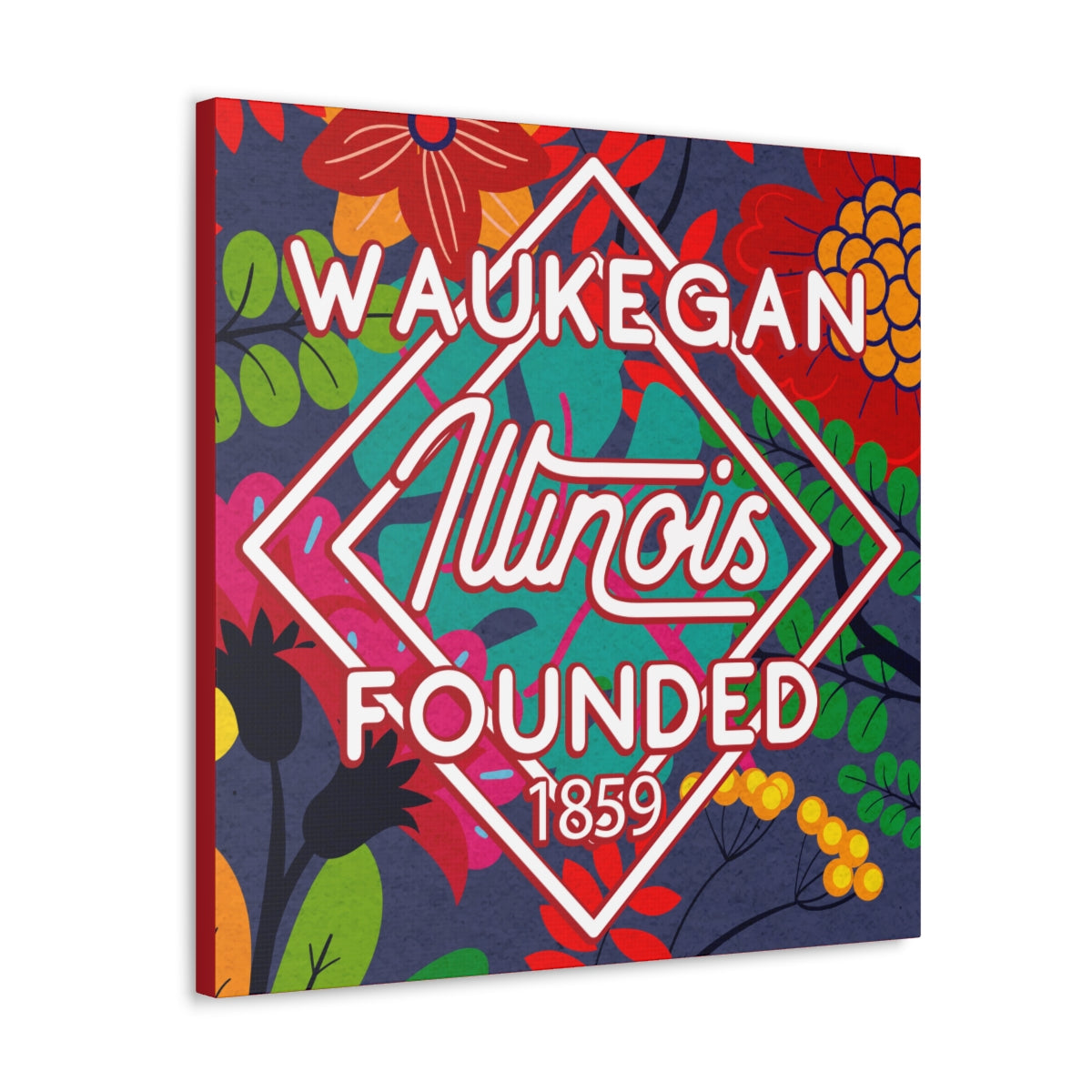 24x24 artwork of Waukegan, Illinois -Alpha design