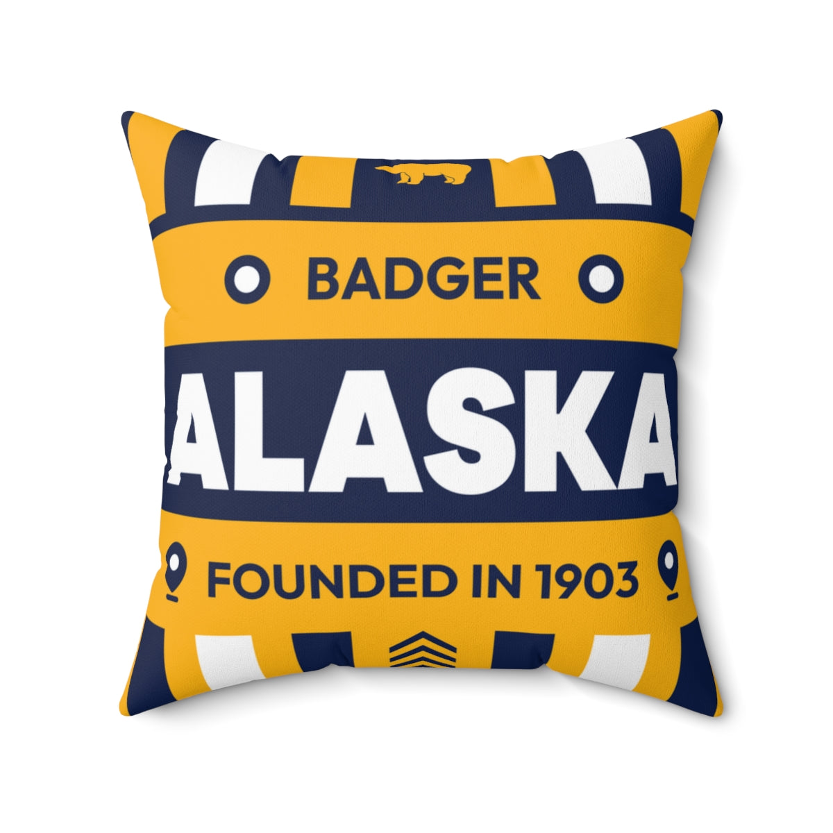 20"x20" pillow design for Badger, Alaska Top view.