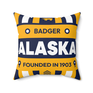 20"x20" pillow design for Badger, Alaska Top view.