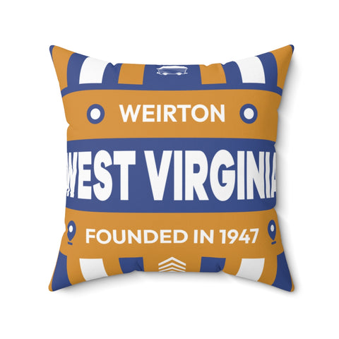 20"x20" pillow design for Weirton, West Virginia Top view.