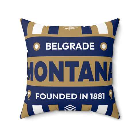 20"x20" pillow design for Belgrade, Montana Top view.