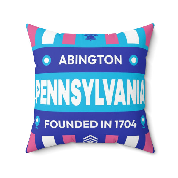 20"x20" pillow design for Abington, Pennsylvania Top view.