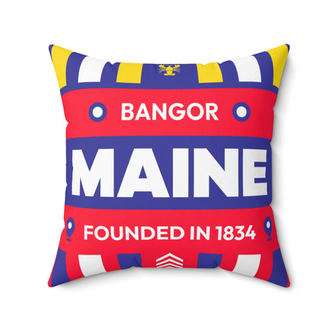 20"x20" pillow design for Bangor, Maine Top view.