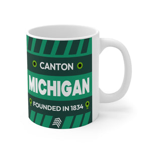 11oz Ceramic mug for Canton, Michigan Side view