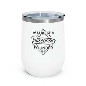 12oz wine tumbler for Waukesha, Wisconsin in White