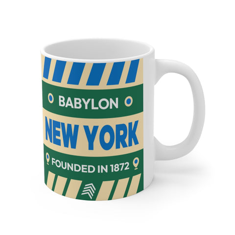 11oz Ceramic mug for Babylon, New York Side view