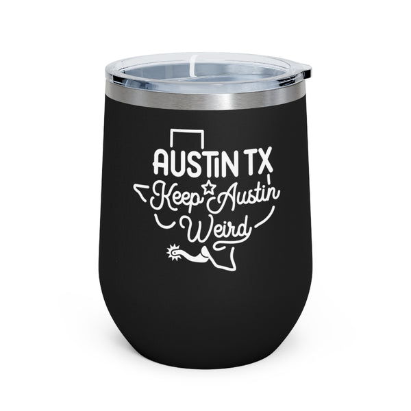 12oz wine tumbler for Austin, Texas in Black