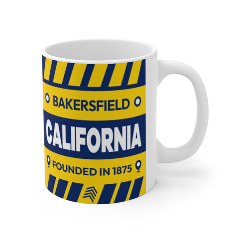 11oz Ceramic mug for Bakersfield, California Side view