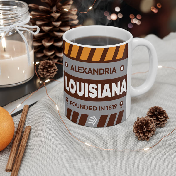 11oz Ceramic mug for Alexandria, Louisiana in context